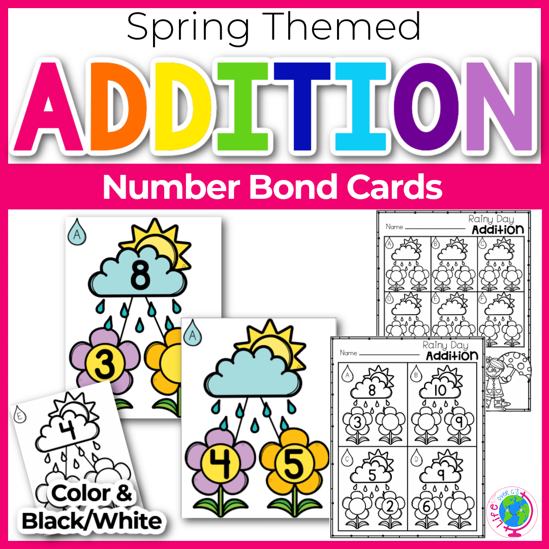 Addition To 10 Number Bond Cards Spring Flower Theme Life Over 
