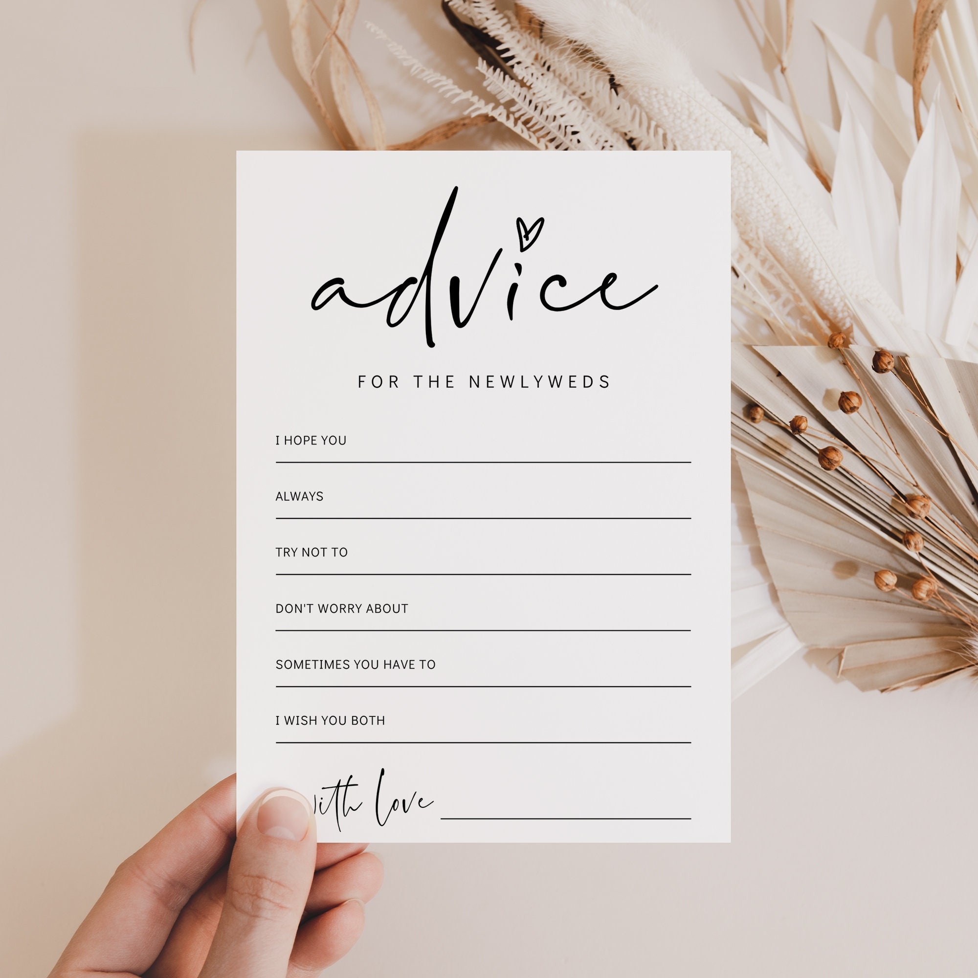 Advice For The Bride And Groom Card Printable Advice Cards 