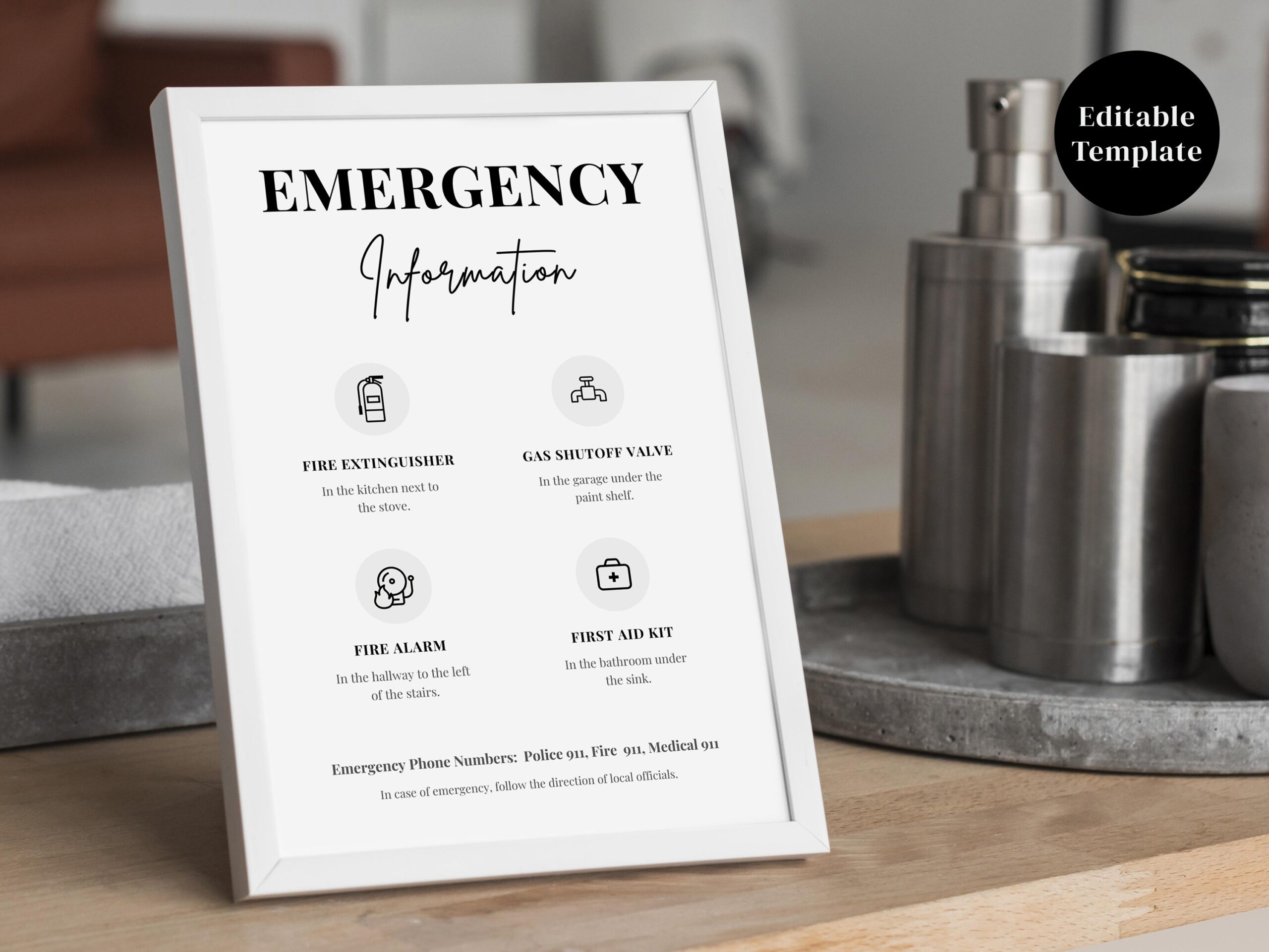 printable airbnb safety card