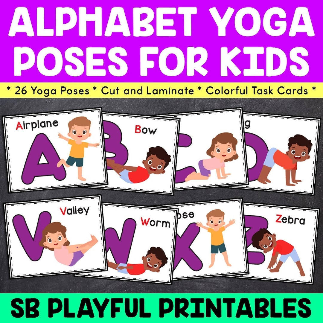 printable alphabet yoga cards