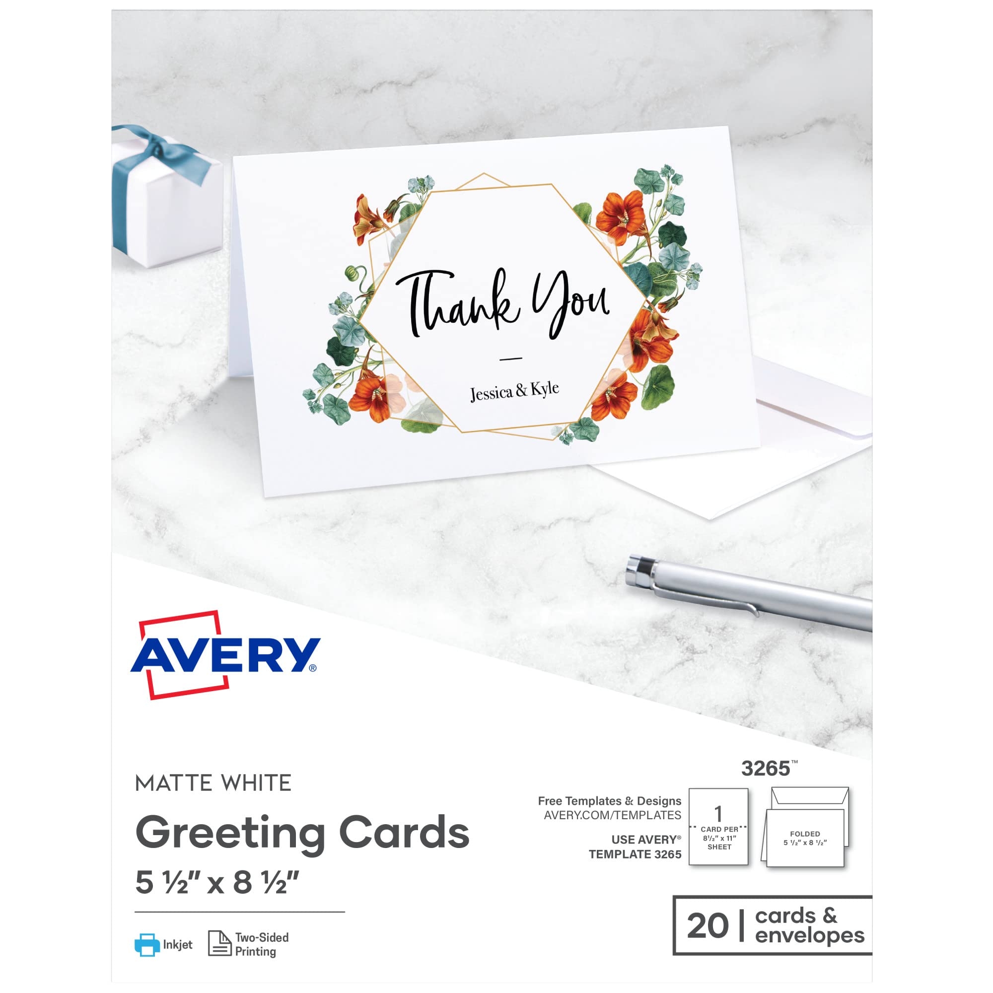 Amazon Avery Printable Greeting Cards Half Fold 5 5