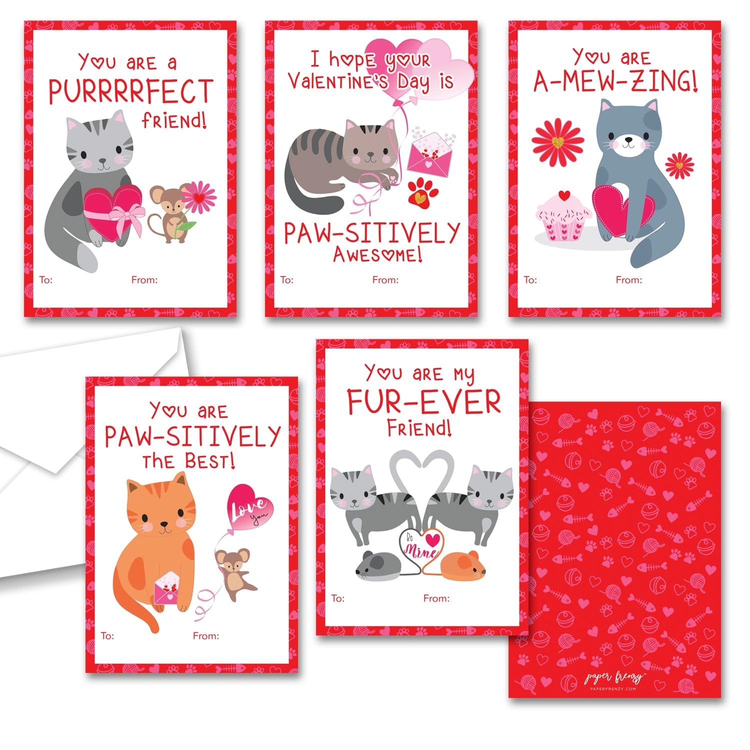 printable cat valentine cards