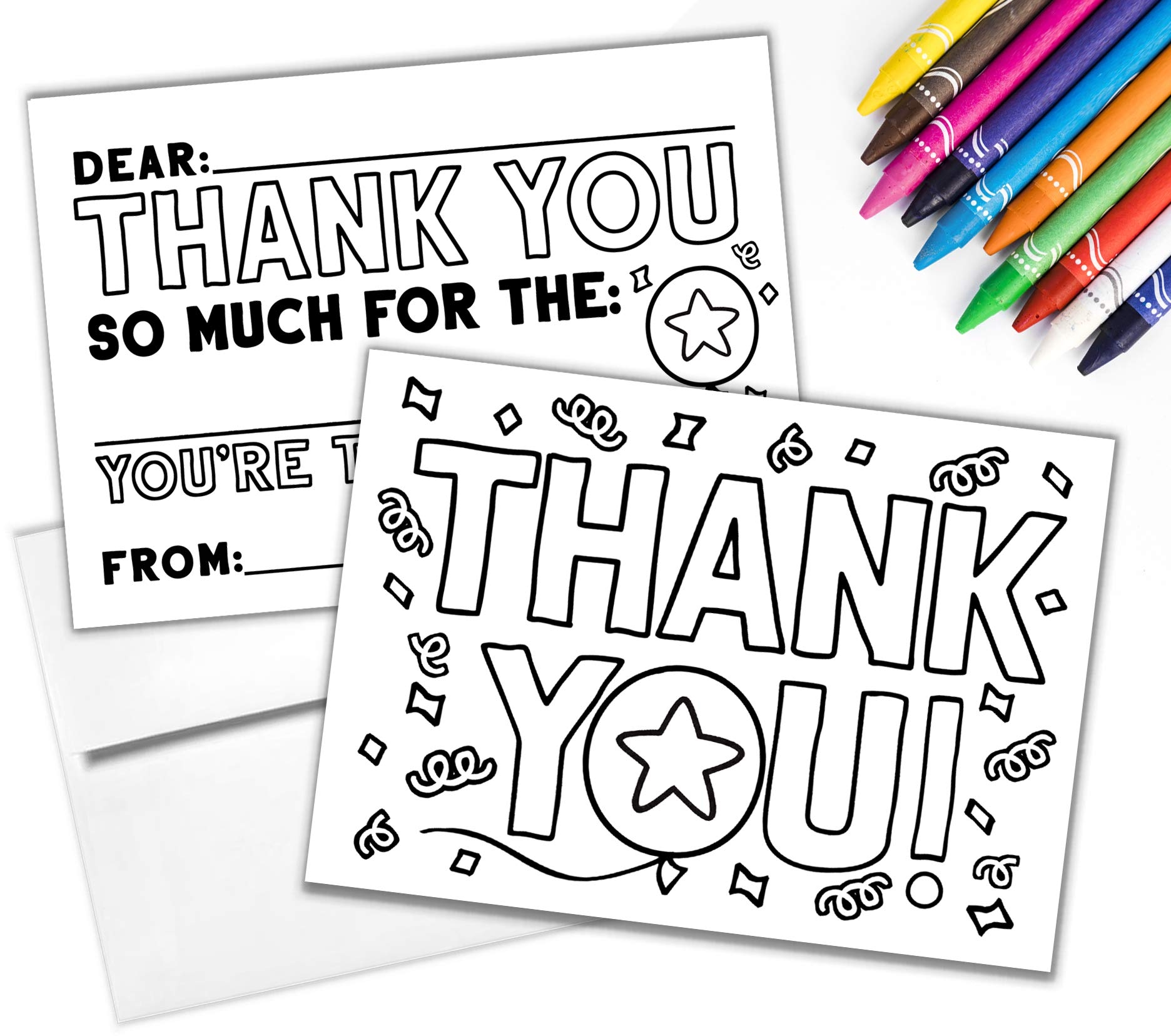 Amazon Tiny Expressions Kid s Coloring Thank You Cards 