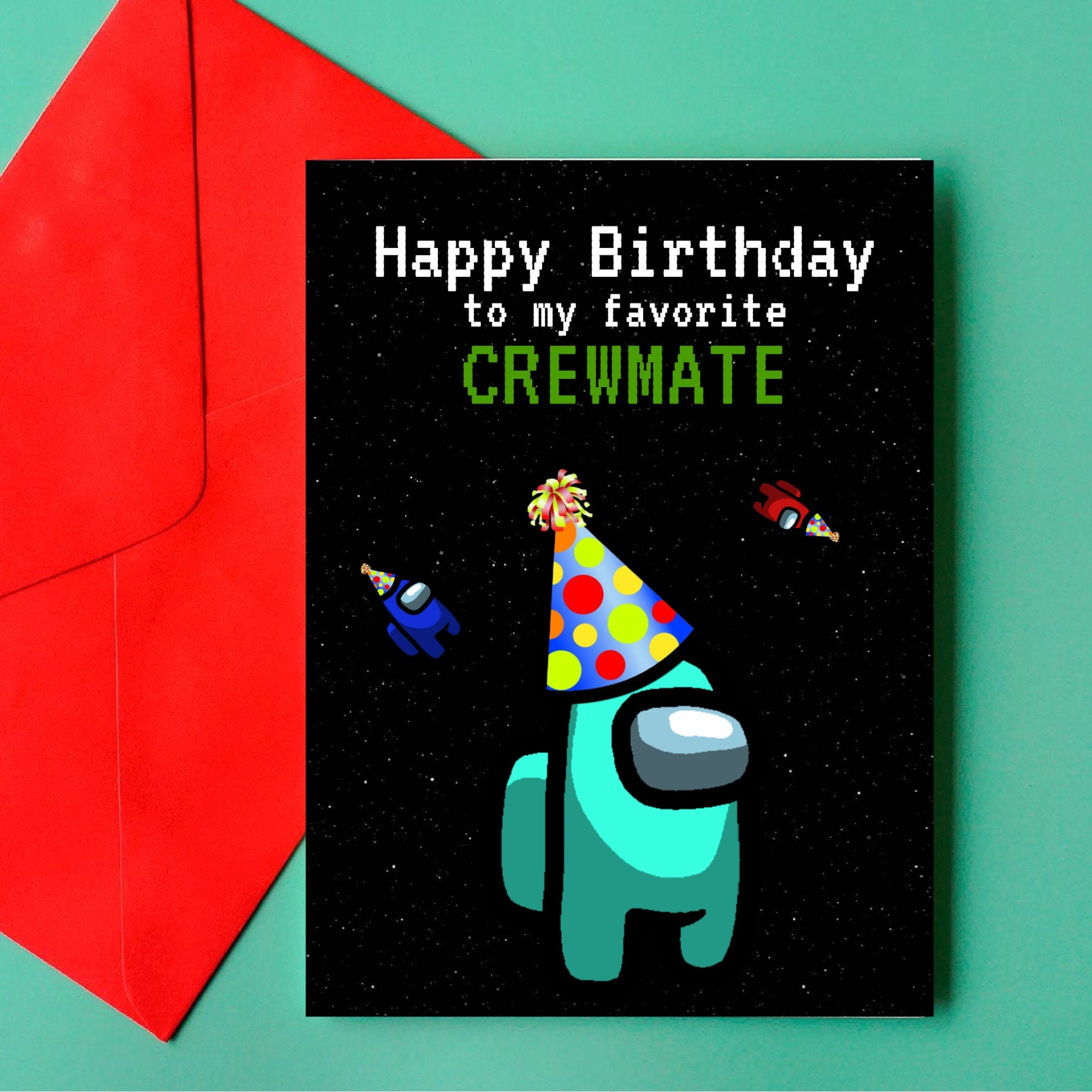 Among Us Printable Birthday Card Among Us Birthday Party Among Us Birthday Card Gamer Card Among Us Game Among Us Gamer Birthday Etsy