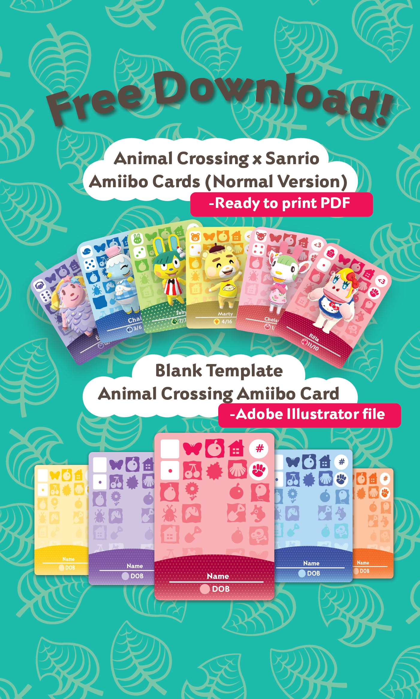 printable amiibo cards animal crossing