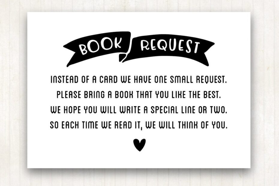 Book Instead Of A Card Book Request Baby Shower Invite Insert Book Card Printable Instant Download Bring A Book Baby Library Gift Etsy