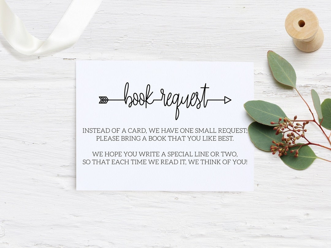 Book Request For Baby Shower Wording Bring A Book Instead Of A Card Printable Bring A Book Baby Shower Invitation Insert Enclosure Card Etsy