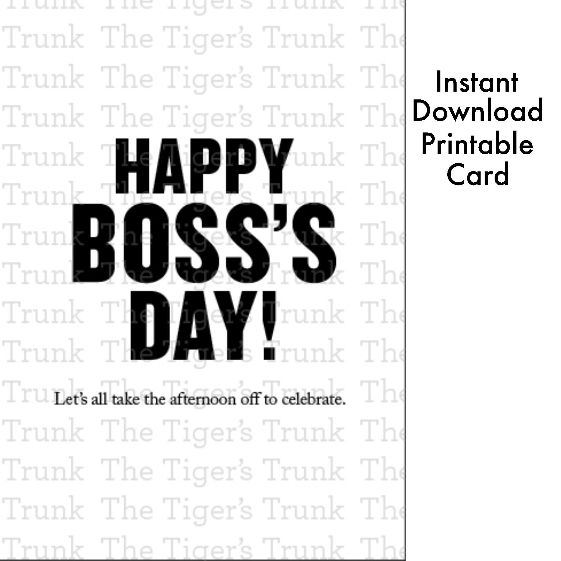 Boss s Day Card Funny Boss Day Card Instant Download Printable 