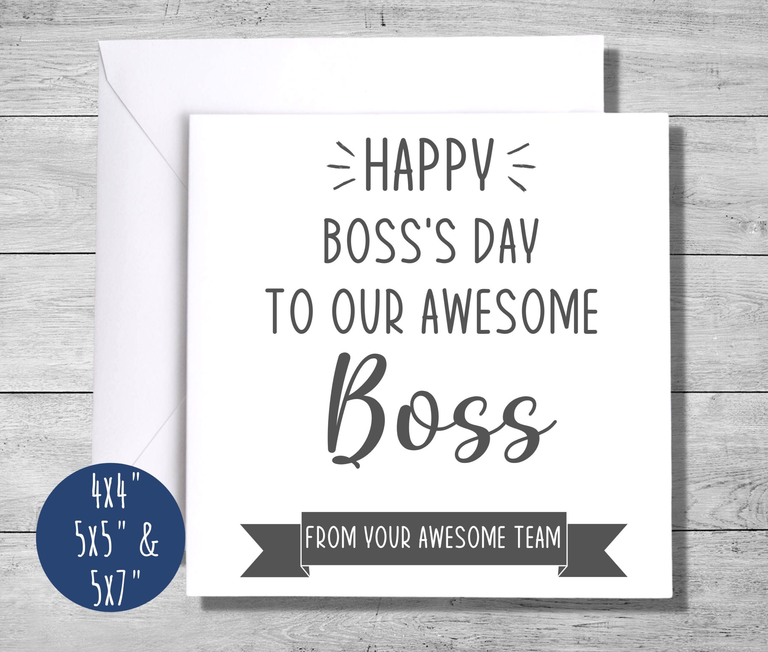Boss s Day Card Printable Thanks From Us Happy Boss s Day Gift From Staff Instant Download Etsy