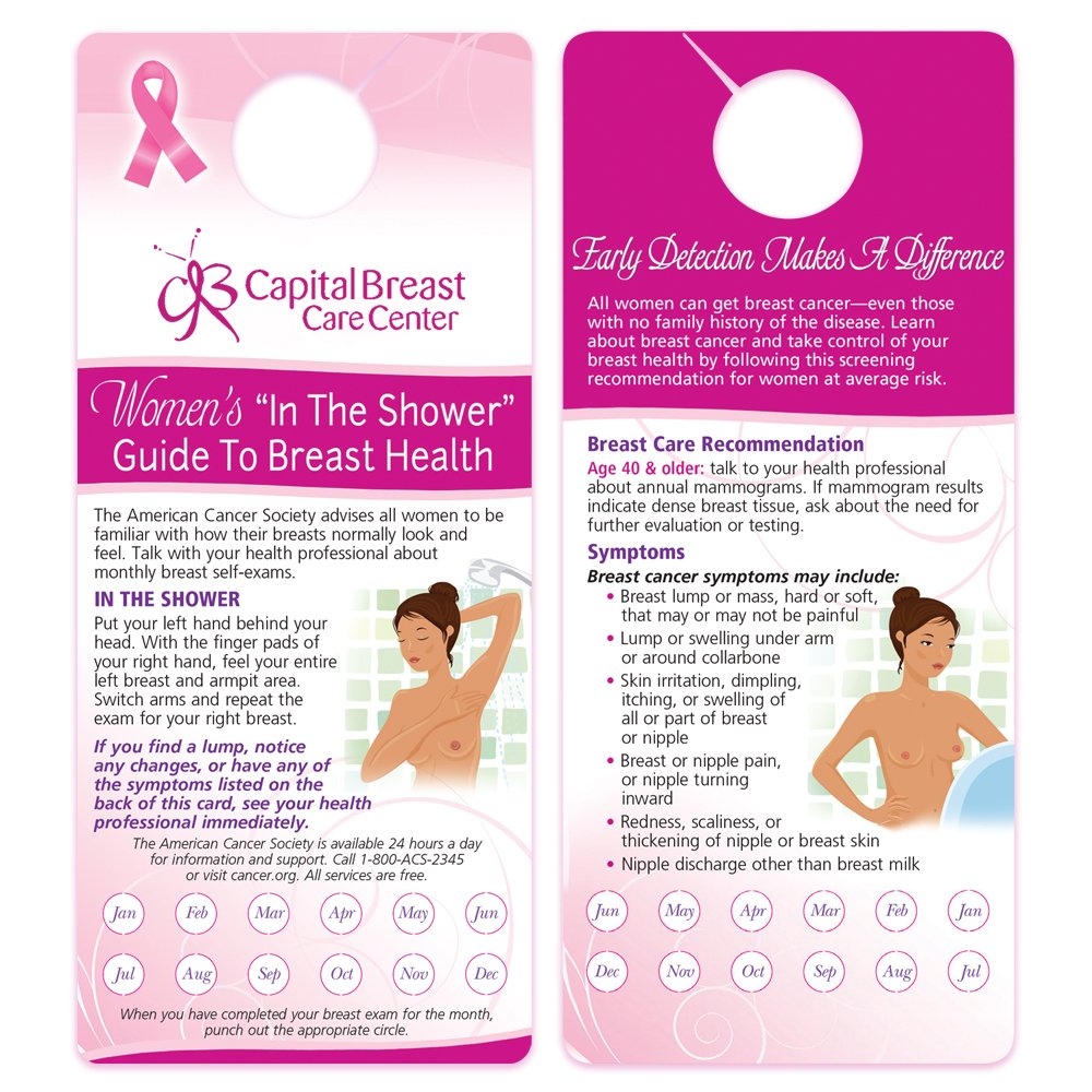 Breast Self Exam Punch Out Breast Cancer Awareness Shower Card
