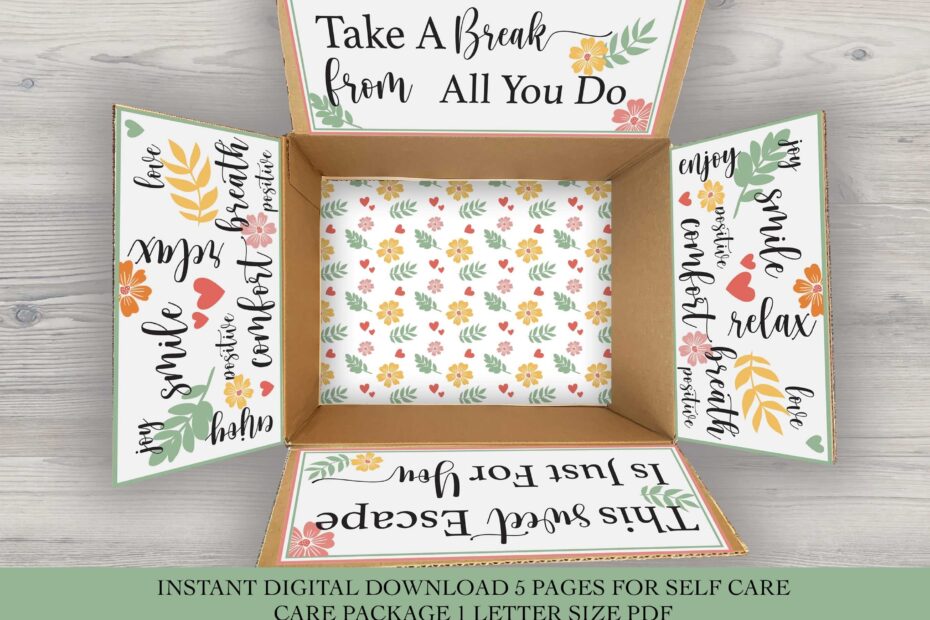 Care Package Printable Labels For Self Care Self Care Package