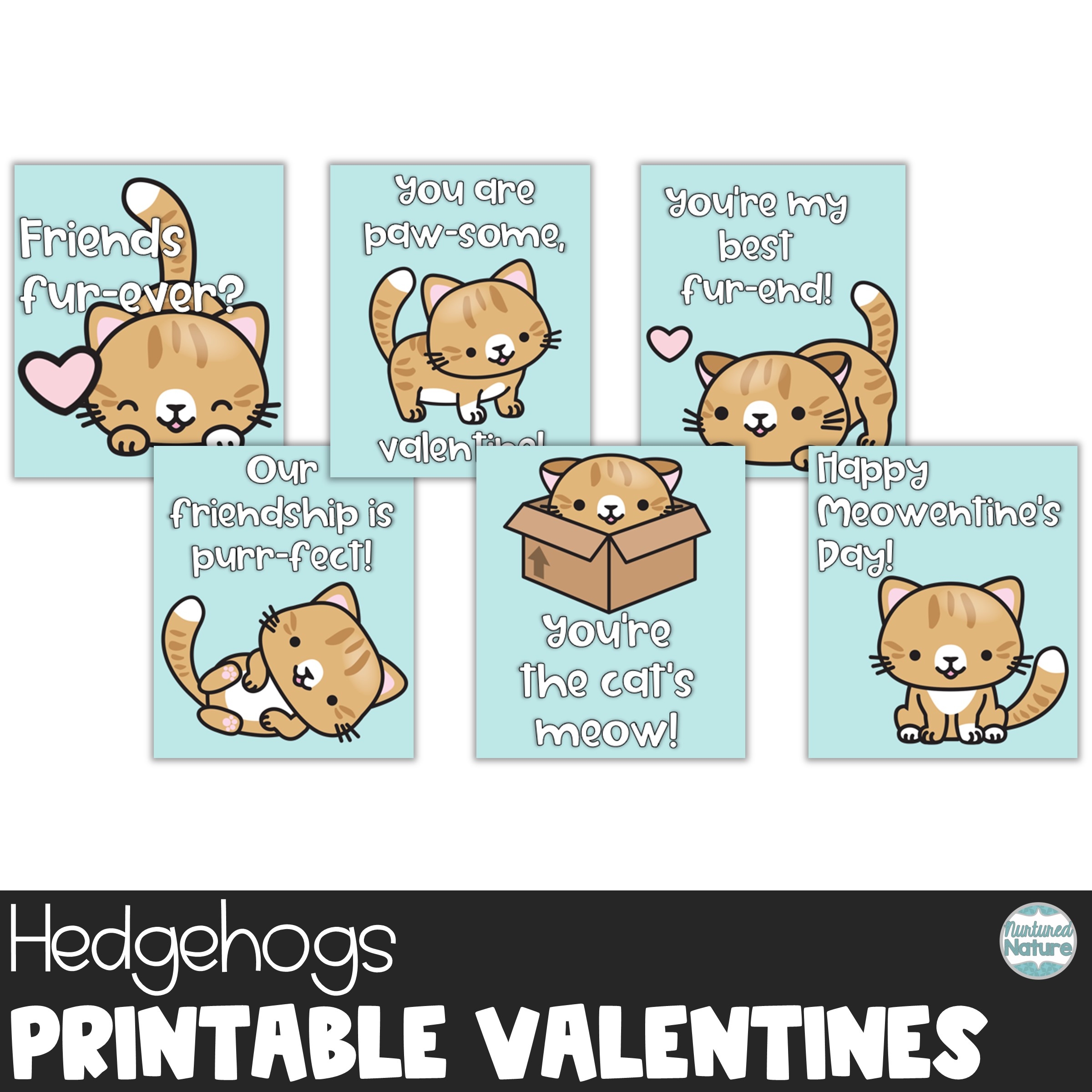 Cat Printable Valentine s Day Cards For Students Made By Teachers