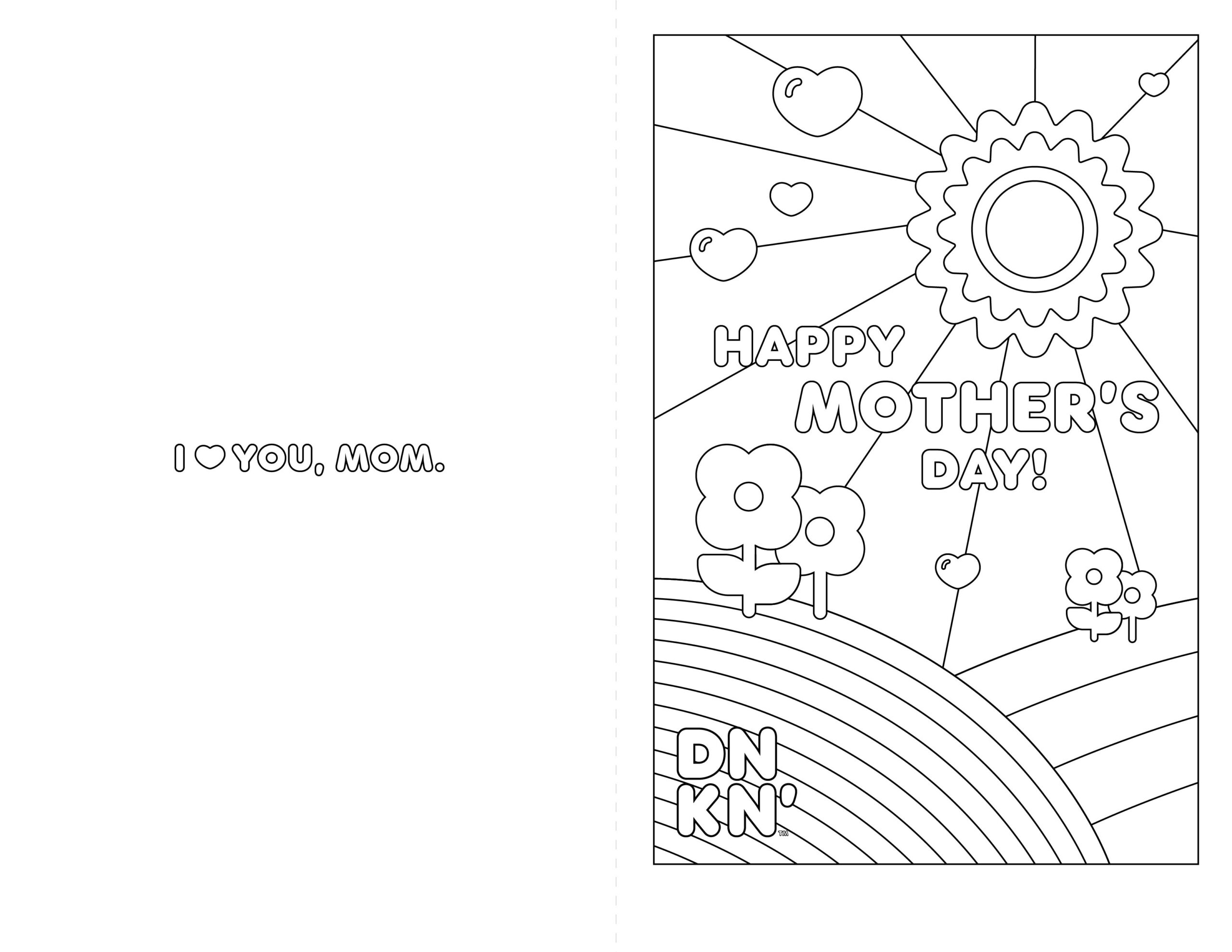 mothers day printable coloring cards