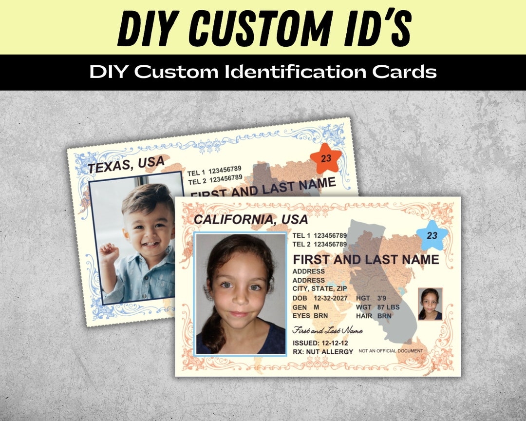 printable child id card template free