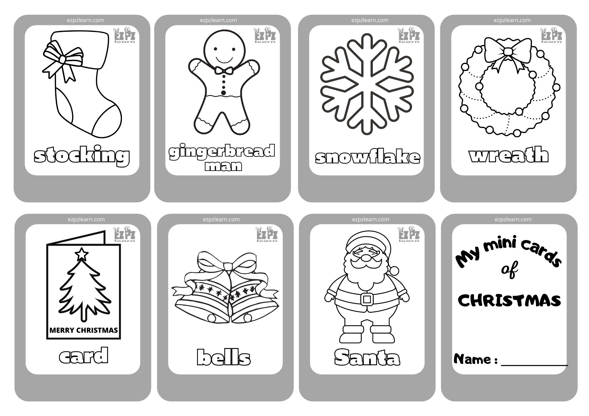 miniature christmas cards printable