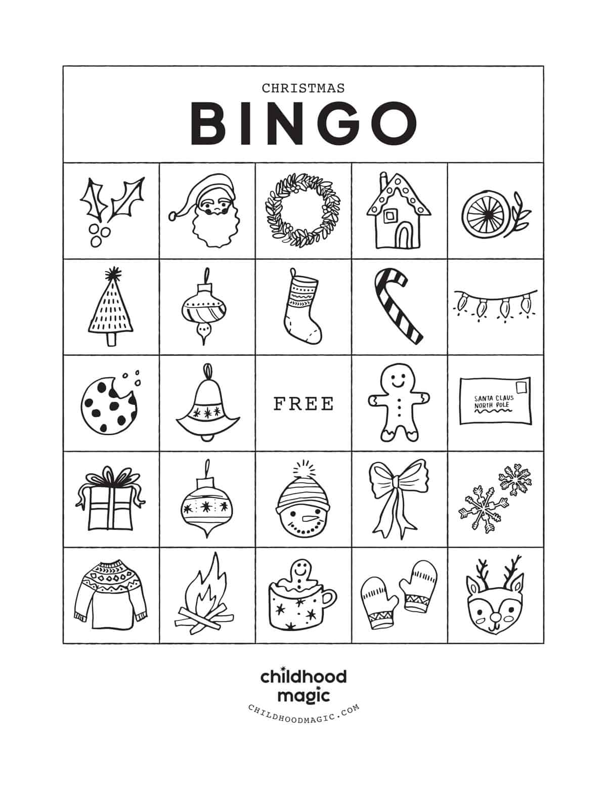 printable christmas bingo cards for 10