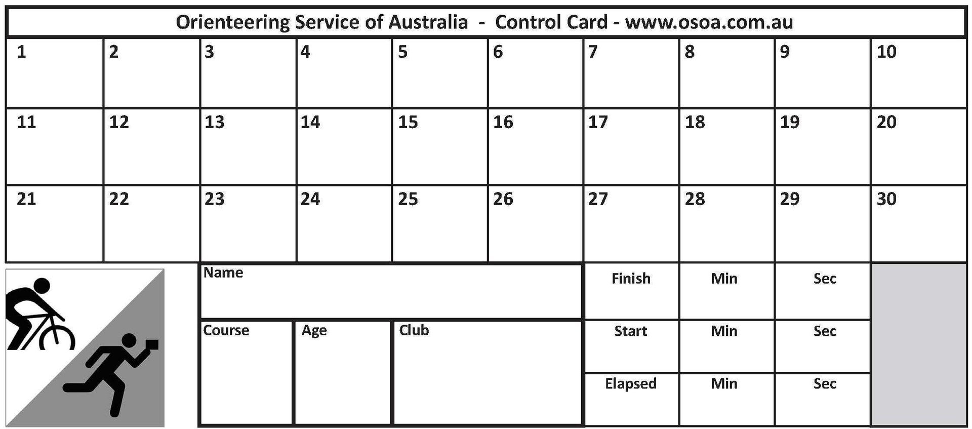 CONTROL CARDS 30 Punch Squares pack Of 100 