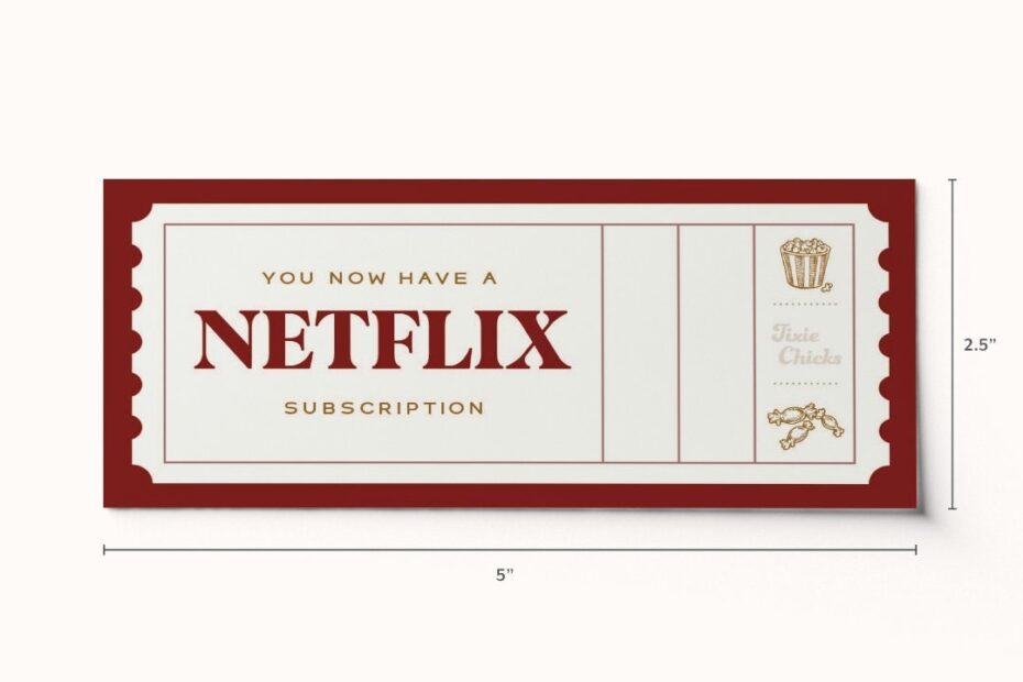 Custom Netflix Subscription Ticket Voucher Surprise Gift BEST SELLER Custom Gift Voucher Editable PDF Coupon Etsy