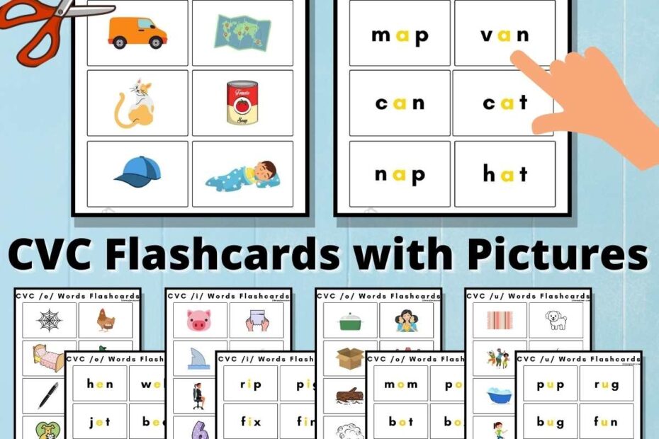 CVC Word Flashcards With Pictures Free Printables Literacy Learn