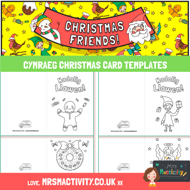 Cymraeg Christmas Card Templates Mrs Mactivity