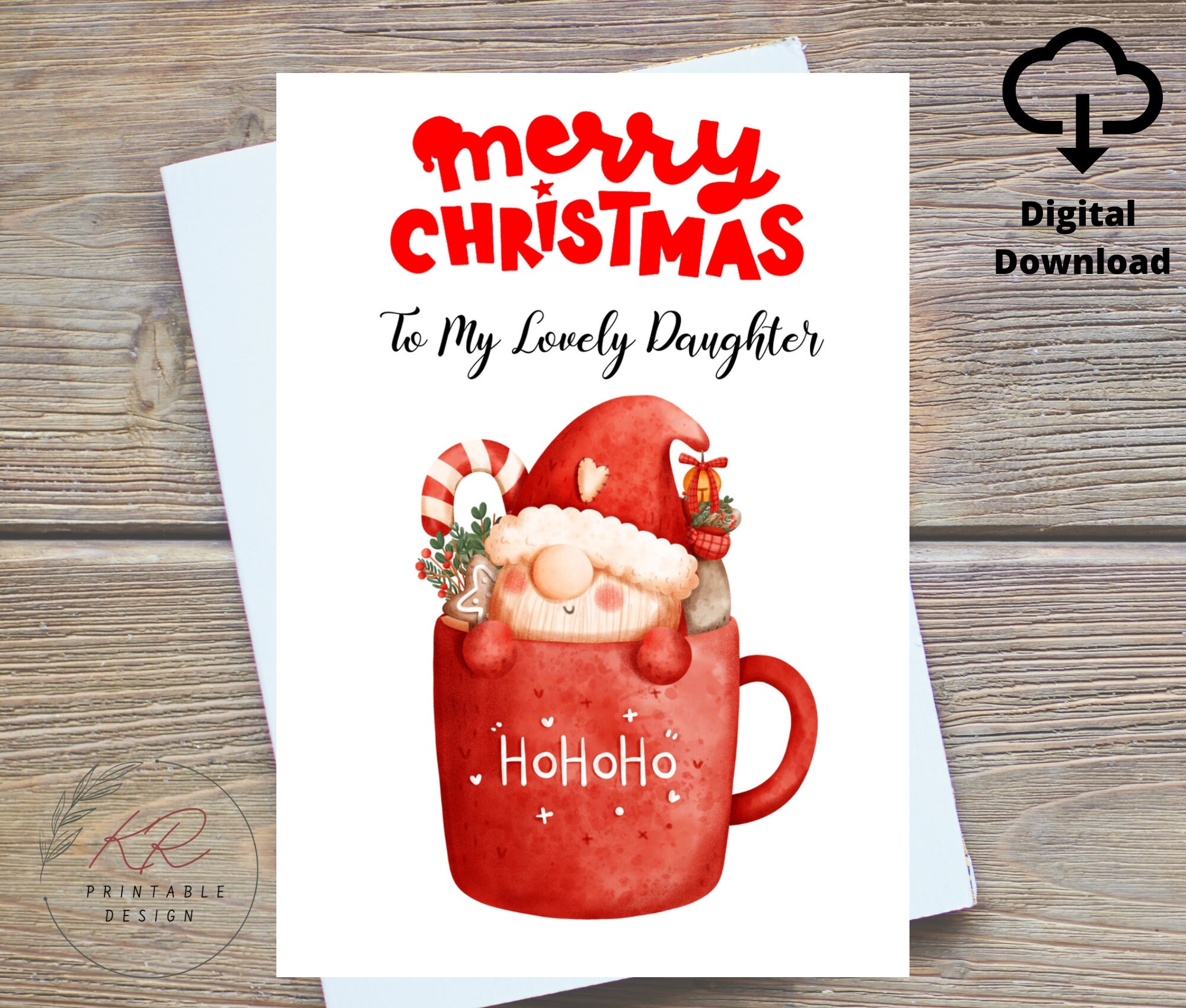 Daughter Christmas Card Digital Christmas Card For Daughter Cute Daughter Christmas Card Daughter Christmas Card Digital Christmas Card