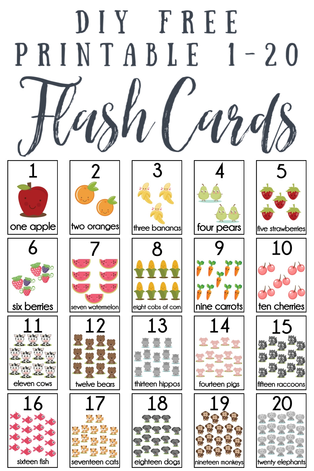 number cards free printable 1-10