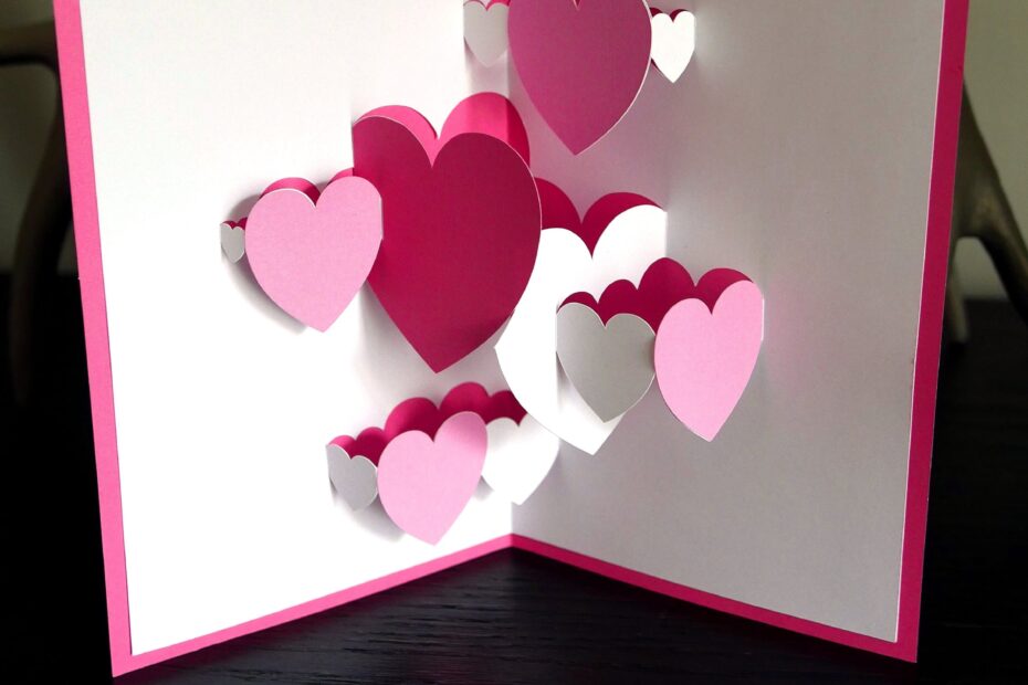 DIY Pop up Heart Valentine Card SVG And PDF Files For Instant