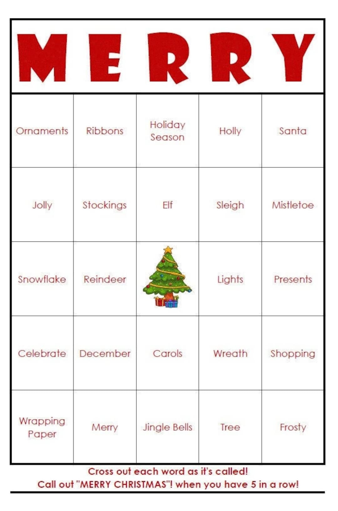 printable christmas bingo cards for kids