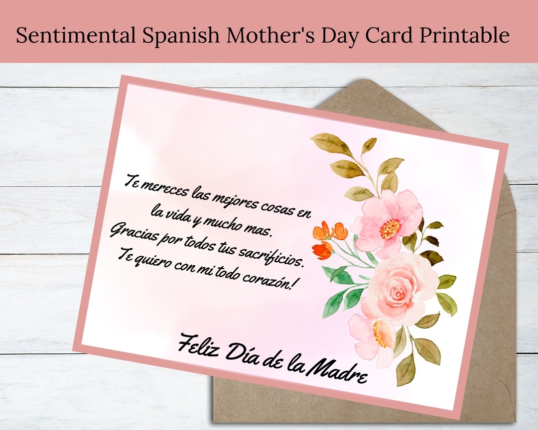 Felicidades Mami Sentimental Spanish Happy Mother s Day Card Printable Etsy
