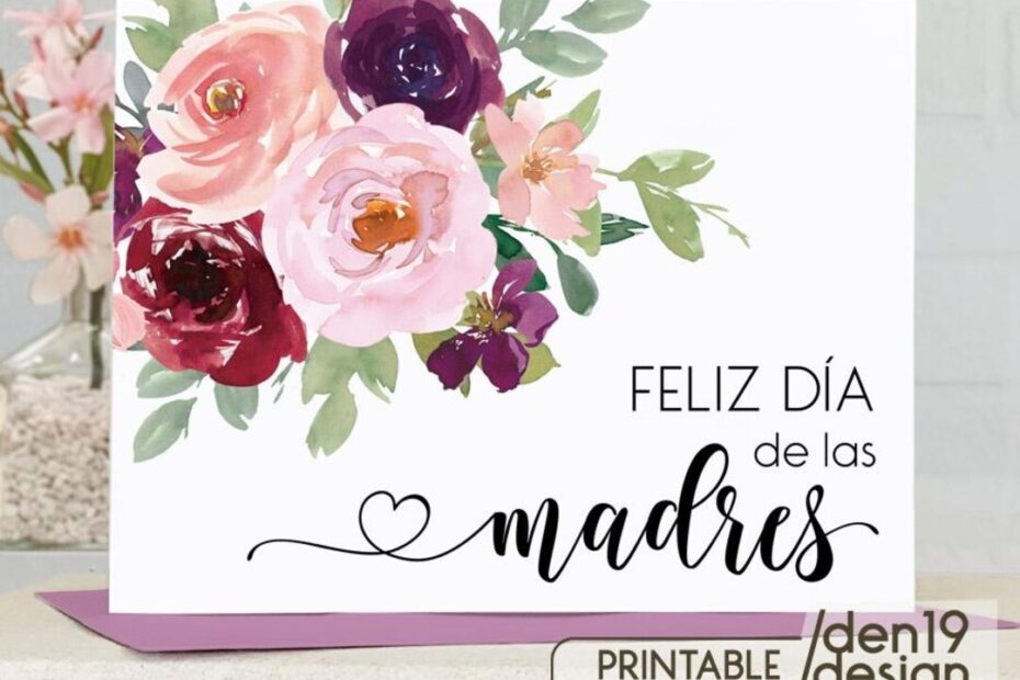 Feliz D a De Las Madres Printable Card Spanish Mother s Day Card Instant Download PDF Card Template Etsy