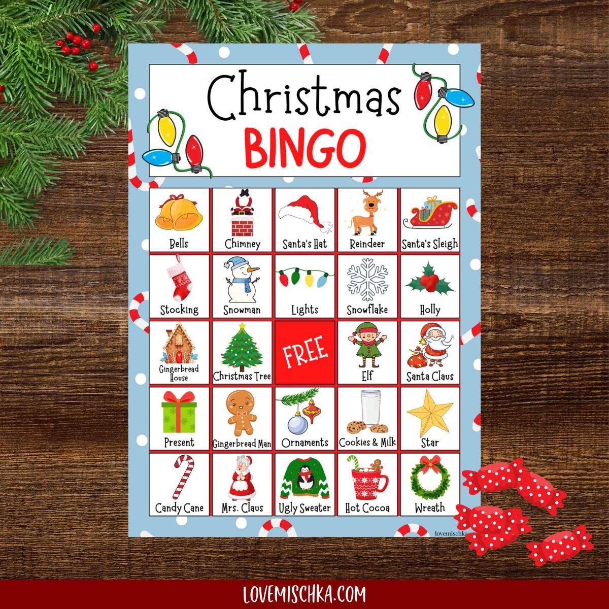 printable christmas bingo cards for 20 free