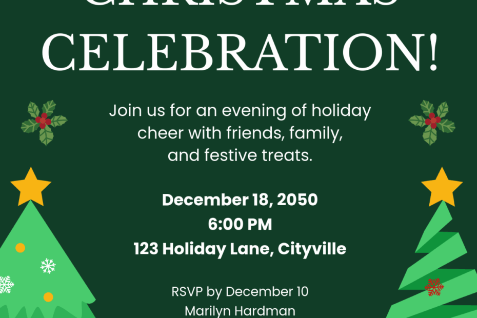 Free Christmas Invitation Templates Editable And Printable