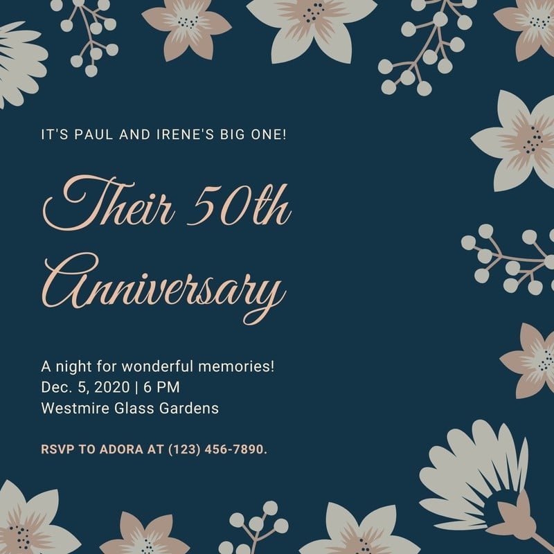 printable 50th wedding anniversary cards