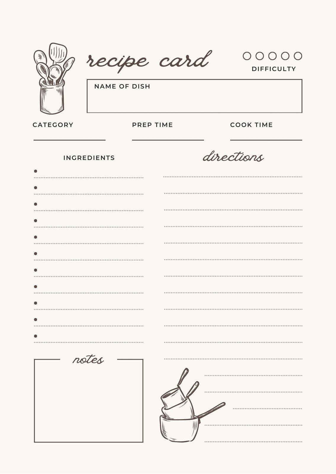 printable 4x6 recipe card template