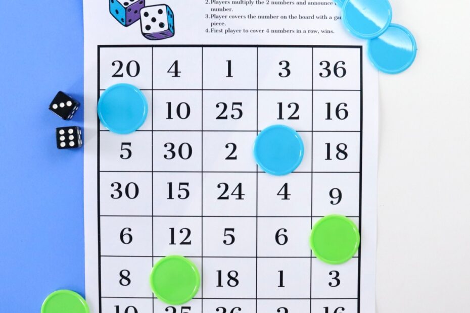 Free Multiplication Bingo Game printable The Activity Mom