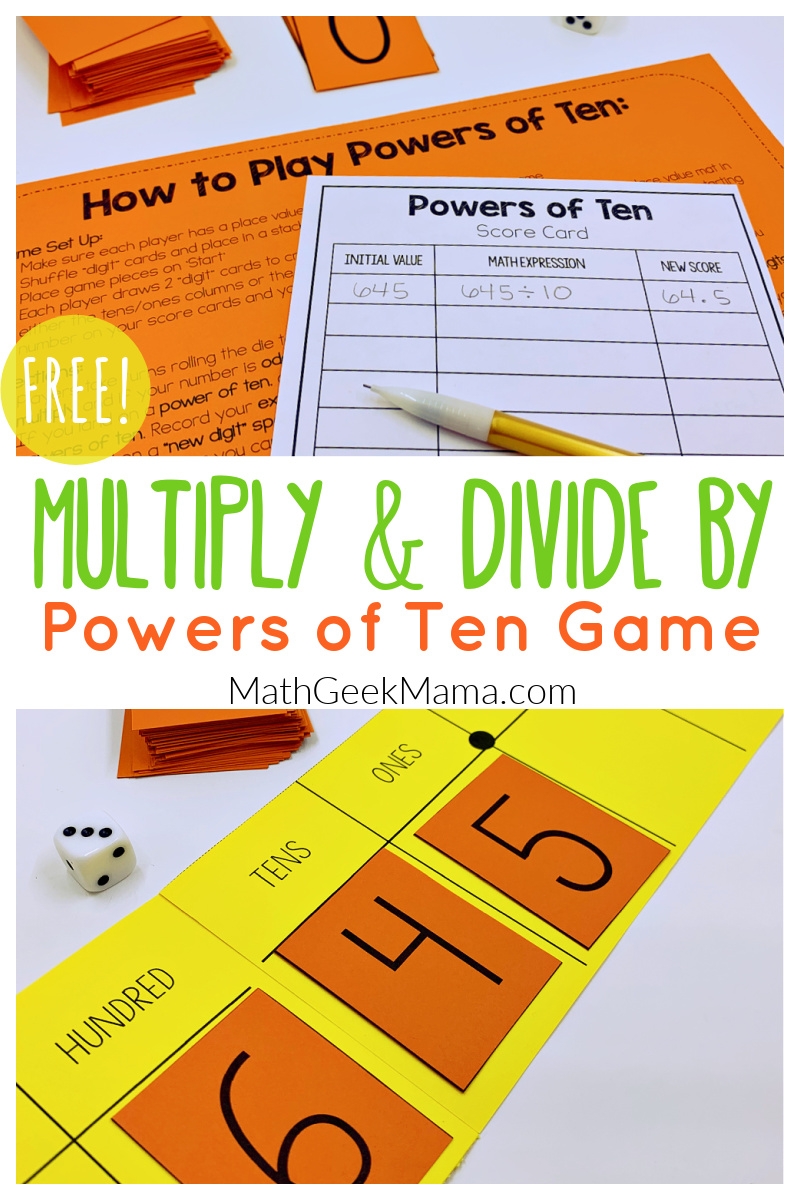 FREE Multiply U0026 Divide By Powers Of Ten Game Includes Exponents