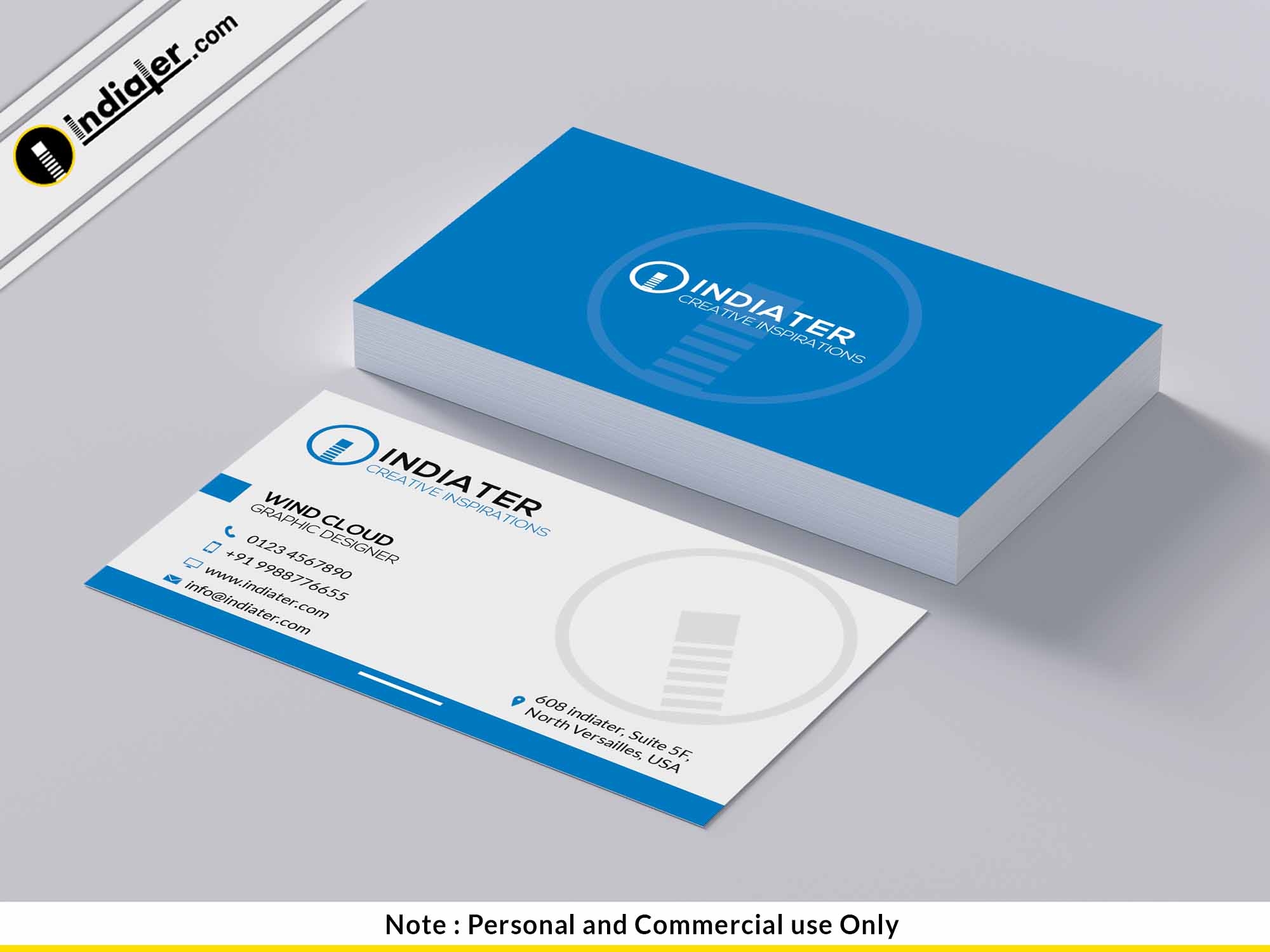 Free Online Business Card PSD Template Indiater