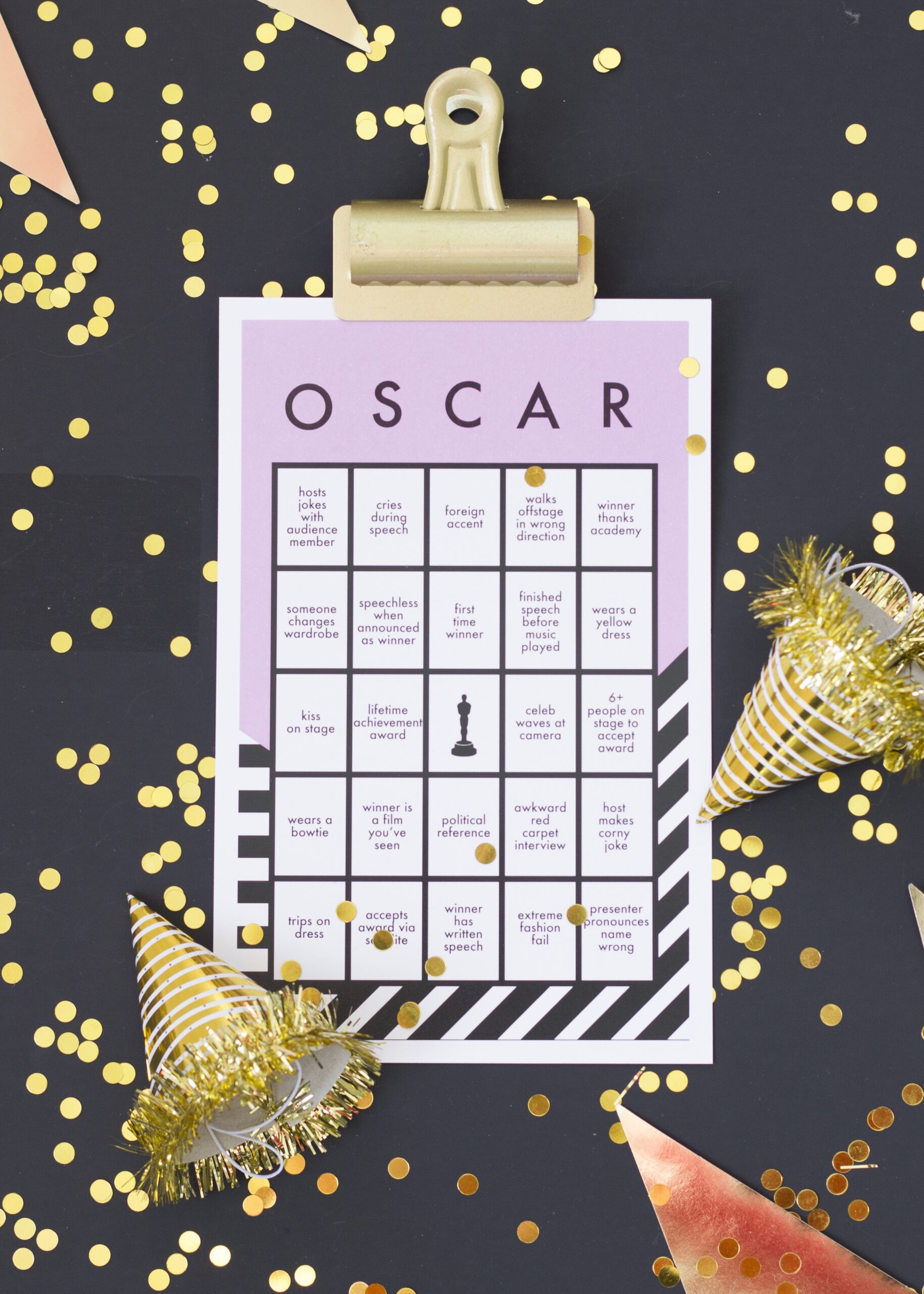 oscar bingo cards printable