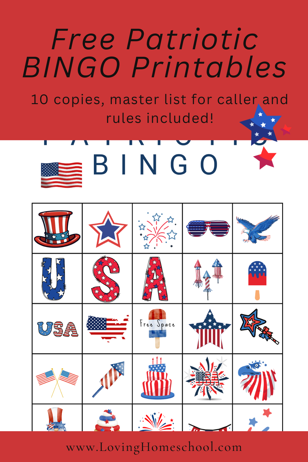 Free Patriotic BINGO Printables LovingHomeschool