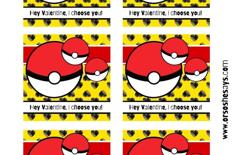 Free Pokemon Valentine Printable For Kids Plus Treat Ideas Or So She Says