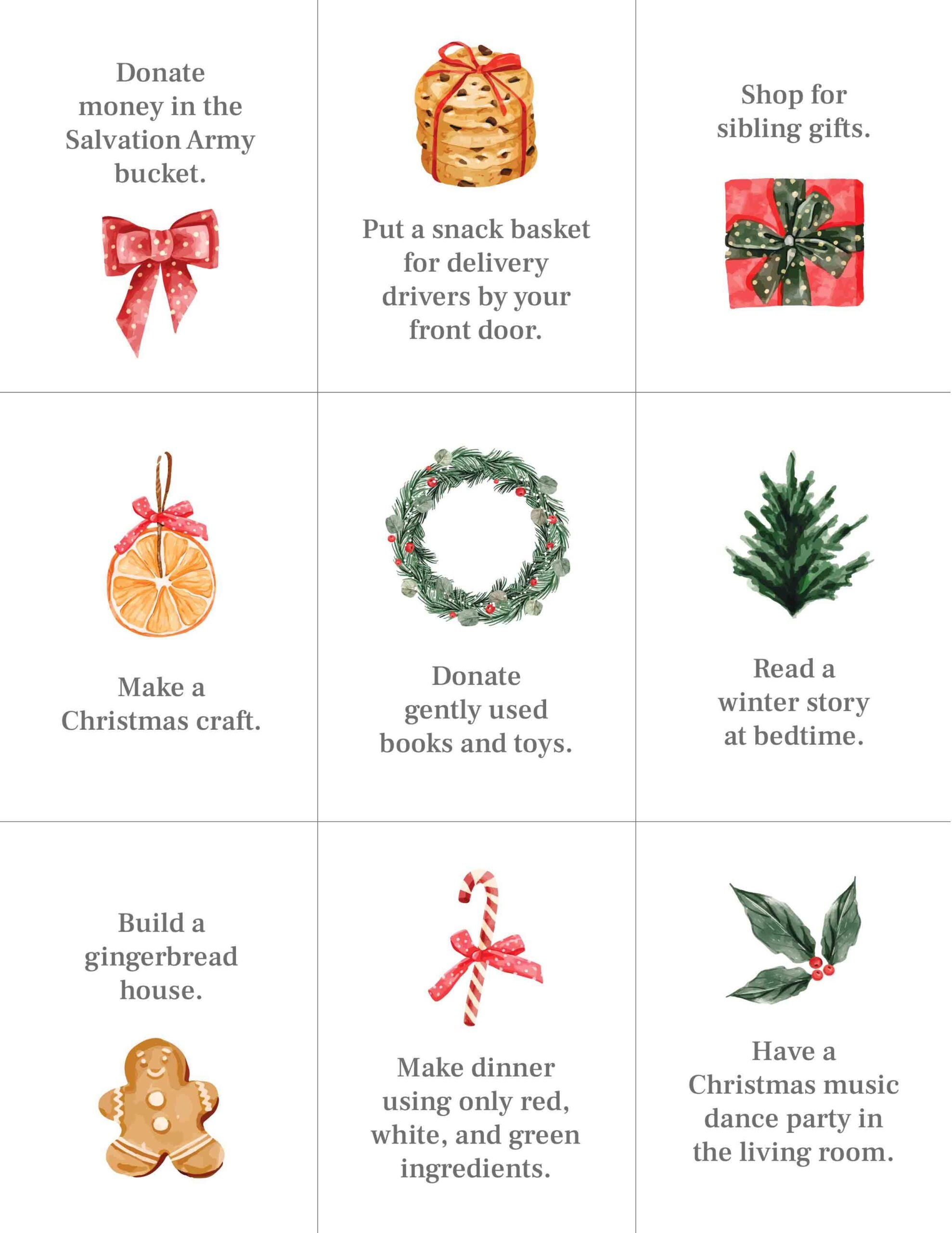 printable advent activity cards
