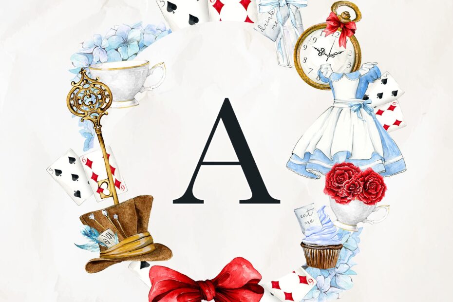 Free Printable Alice In Wonderland Monograms The Cottage Market
