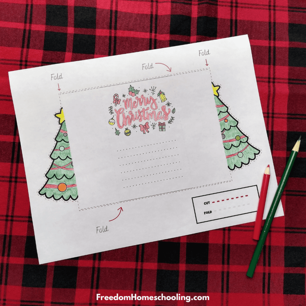 printable 4 fold christmas cards