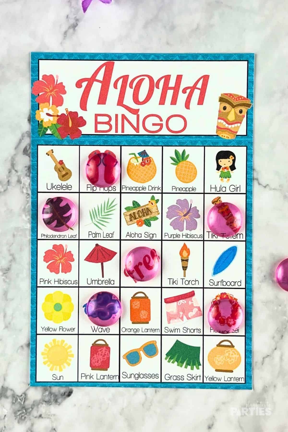 Free Printable Luau Bingo Cards