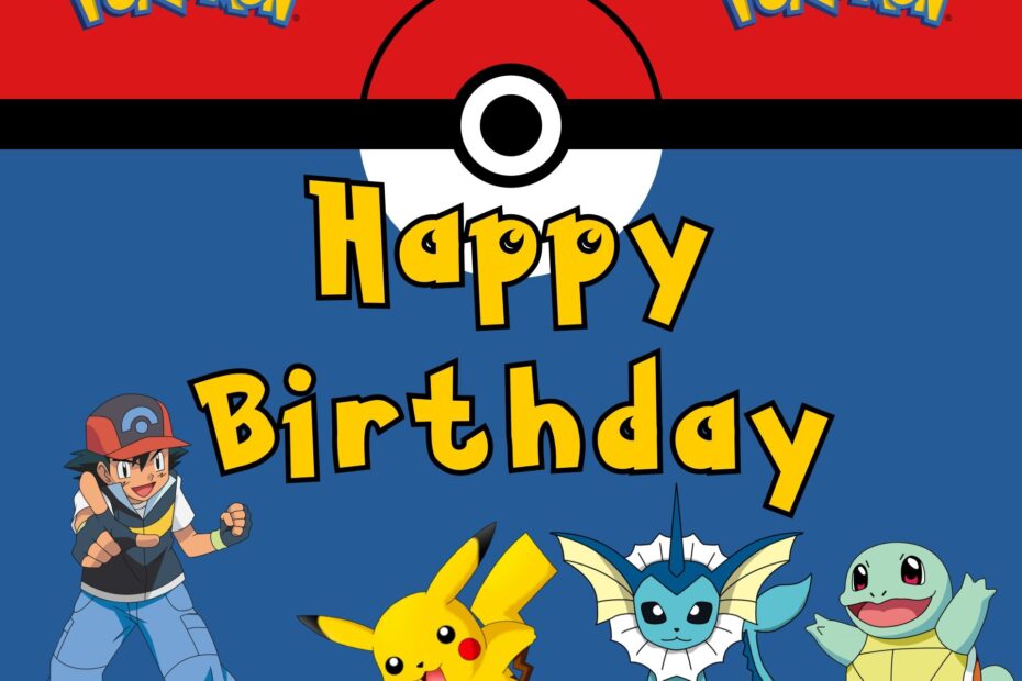Free Printable Pok mon Birthday Cards Worksheets Library