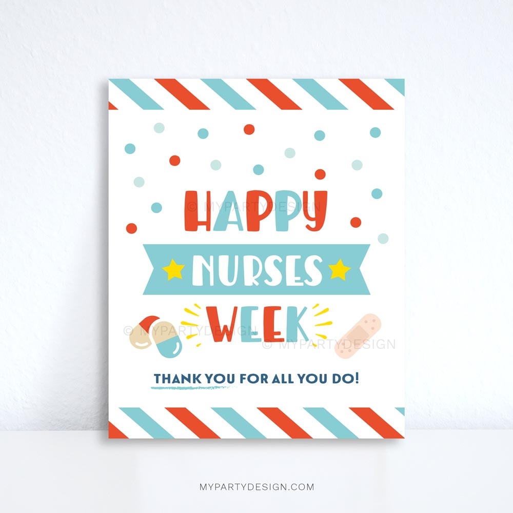 Happy Nurses Week Sign Printable PDF