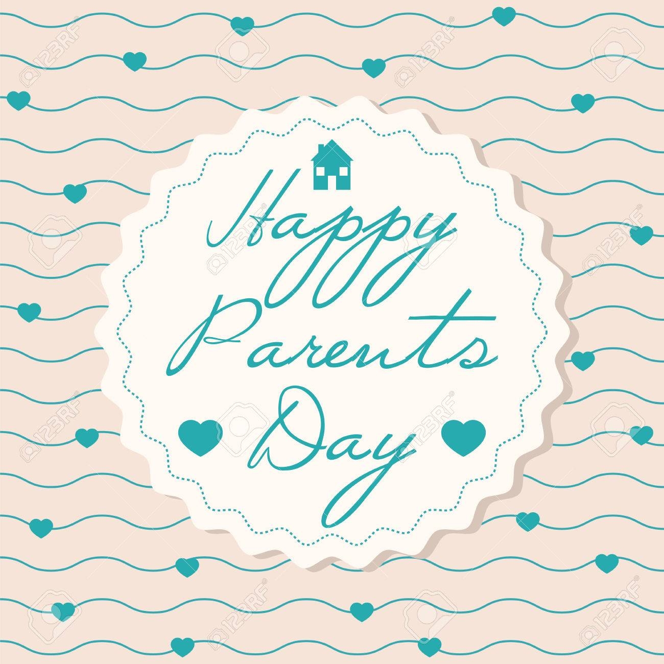 Happy Parents Day Card Template Vector Decoration Banner Poster For Mom And Dad Greeting Royalty Free SVG Cliparts Vectors And Stock Illustration Image 60324787 