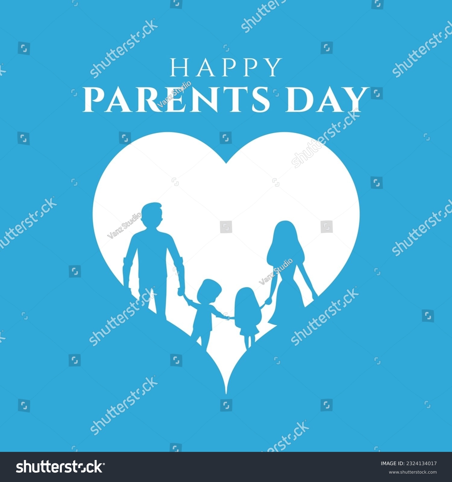 Happy Parents Day Greeting Card Template Stock Vector Royalty Free 2324134017 Shutterstock