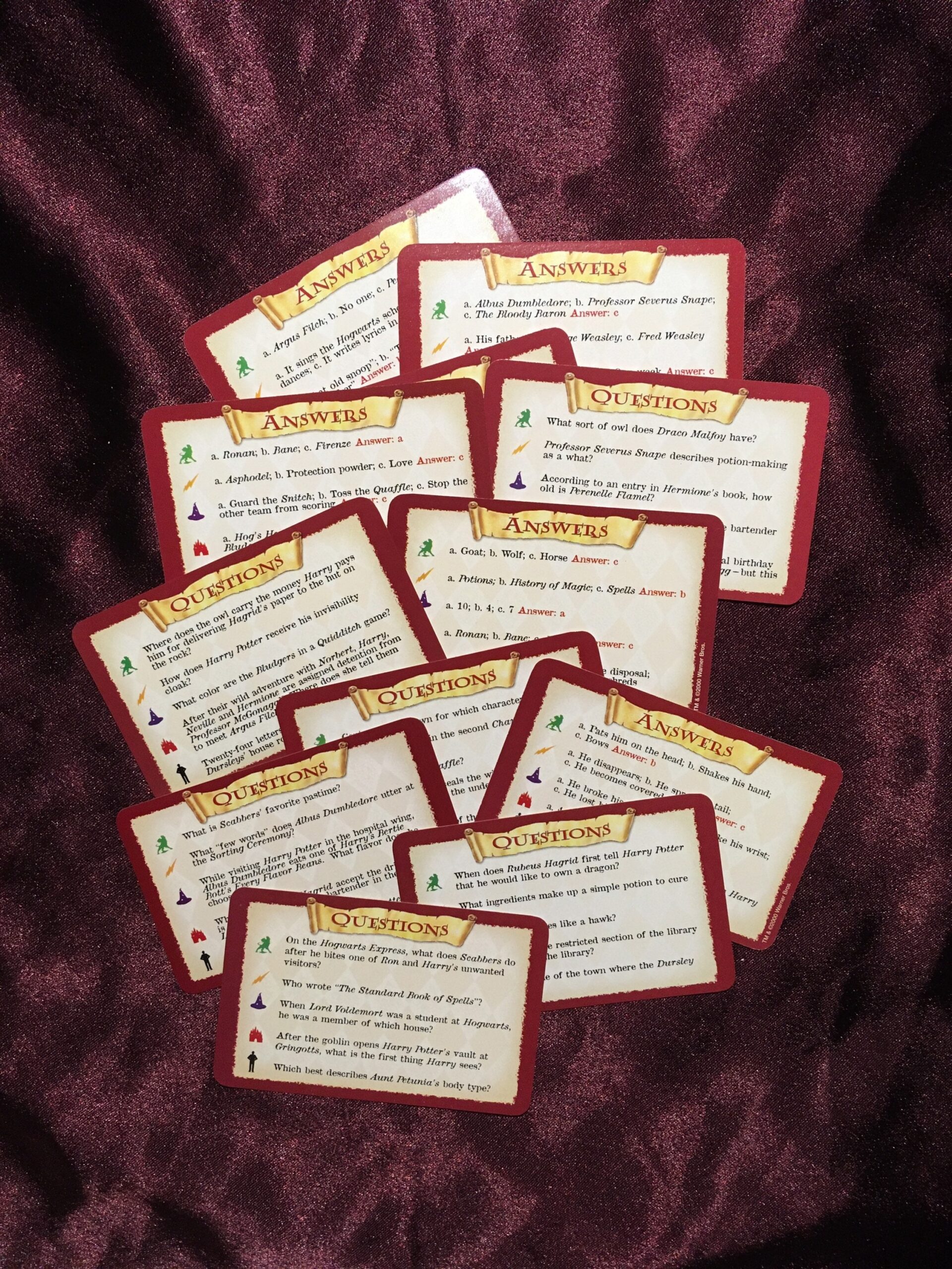 Harry Potter Trivia Cards Individual Cards Set Of 15