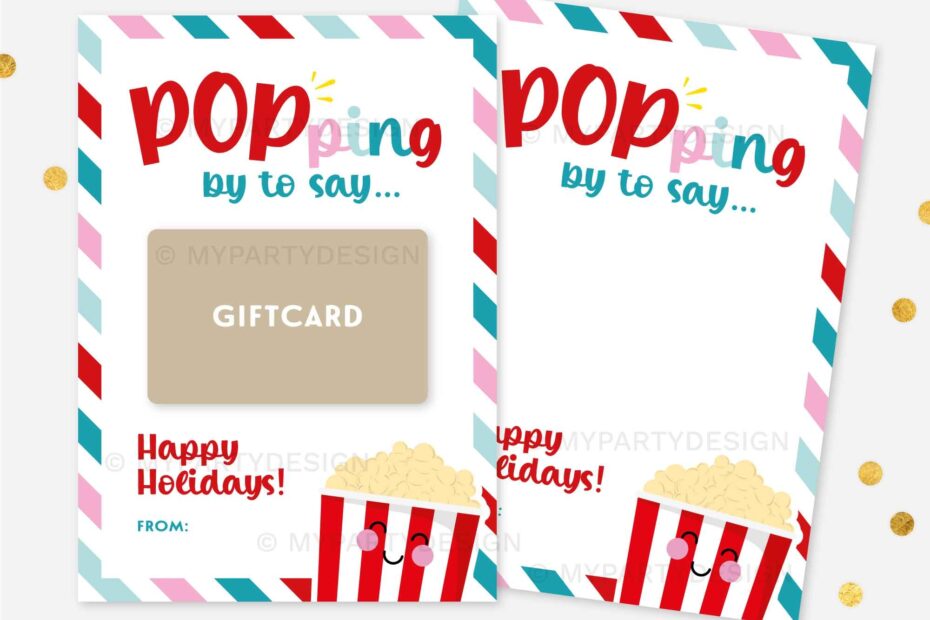 Holiday Movie Gift Card Holder Printable PDF My Party Design